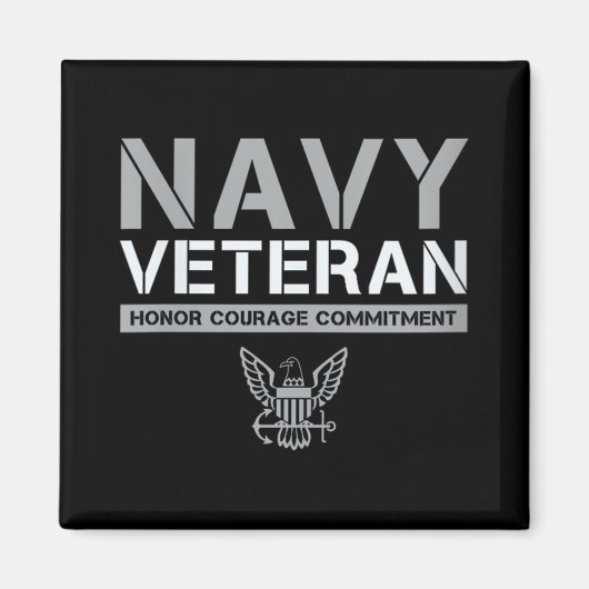 Vrouwen US Navy - Veteran Honor Courage Commitment Magneet (Voorkant)