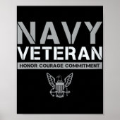 Vrouwen US Navy - Veteran Honor Courage Commitment Poster (Voorkant)