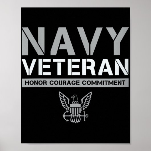 Vrouwen US Navy - Veteran Honor Courage Commitment Poster (Voorkant)
