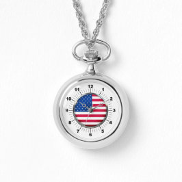 Vrouwen USA Vlag Wraparound Zilver Horloge