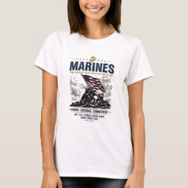 Vrouwen USMC Marines Gesmeed Door Moed Amerikaanse T-shirt