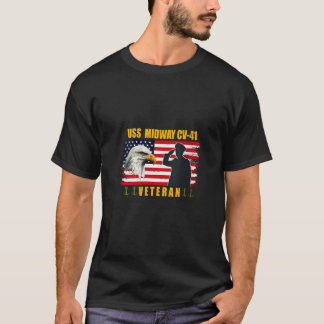 Vrouwen USS Midway Vliegtuig Carrier Veterans Day T-shirt