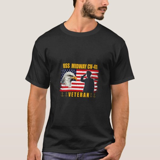 Vrouwen USS Midway Vliegtuig Carrier Veterans Day T-shirt (Voorkant)