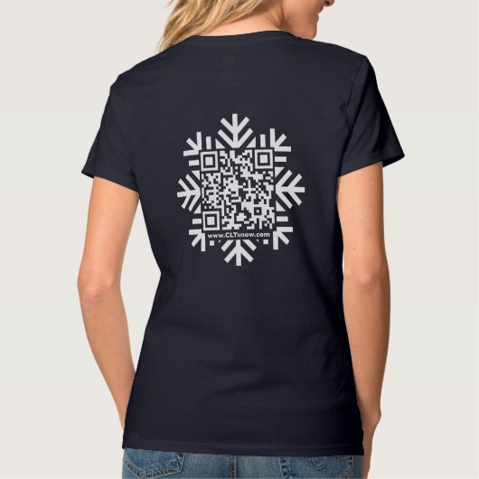 Vrouwen V-hals Sneeuwvlok T-shirt (Achterkant)