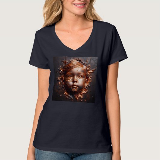 Vrouwen V-hals T-shirts Kunstwerk 12 (Voorkant)