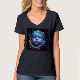 Vrouwen V-hals T-shirts Kunstwerk 19