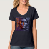 Vrouwen V-hals T-shirts Kunstwerk 8 (Voorkant)