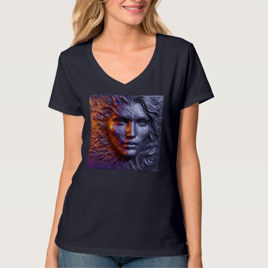 Vrouwen V-hals T-shirts Kunstwerk 8 (Voorkant)