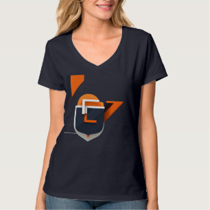 "Vrouwen V-hals Water kleur Wash T-Shirt