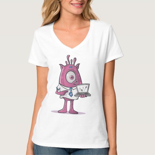 Vrouwen V nek T shirt (Voorkant)