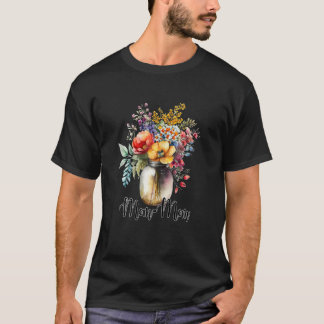 Vrouwen Vaas van Wildbloemen Mam T-shirt
