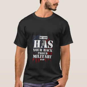 Vrouwen vader mijn zoon heeft je rug trotse milita t-shirt