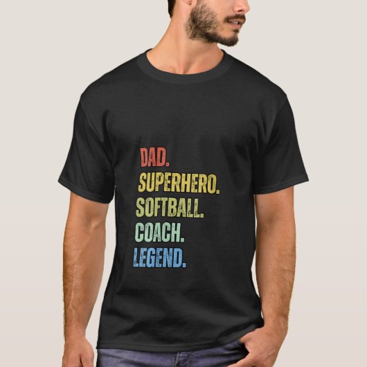 Vrouwen Vader Superheld Softbal Coach Legende Funn T-shirt (Voorkant)