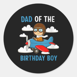 Vrouwen vader van de verjaardag jongen grappig pil ronde sticker