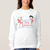 Vrouwen Vakantie Sweatshirt-Sneeuwman Trui (Voorkant)