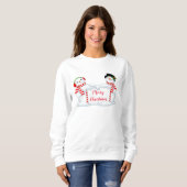 Vrouwen Vakantie Sweatshirt-Sneeuwman Trui (Voorkant volledig)