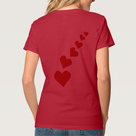 Vrouwen Valentijns T-Shirt Cupido Shirt Custom (Achterkant)