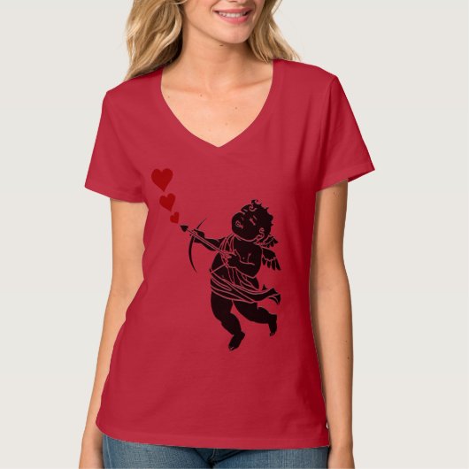 Vrouwen Valentijns T-Shirt Cupido Shirt Custom (Voorkant)