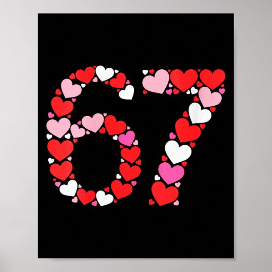 Vrouwen Valentijnsdag 67 Meme Vol Hartjes Poster (Voorkant)