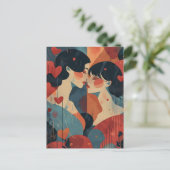 Vrouwen Valentijnsdag LGBTQ Briefkaart (Staand voorkant)