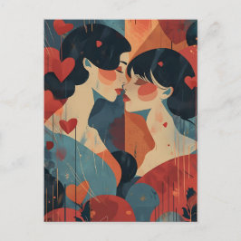 Vrouwen Valentijnsdag LGBTQ Briefkaart