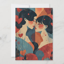 Vrouwen Valentijnsdag LGBTQ Feestdagenkaart