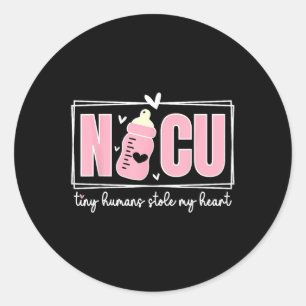 Vrouwen Valentijnsdag Nicu Nurse Tiny Humans Stole Ronde Sticker