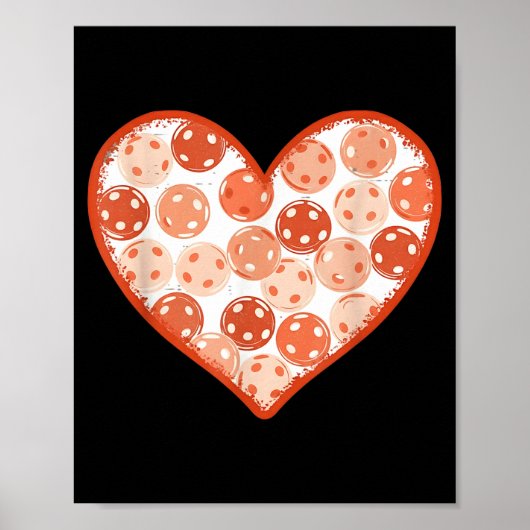 Vrouwen valentijnsdag pickleball hart liefde pickl poster (Voorkant)