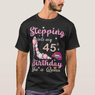 Vrouwen van 45 jaar oud die in mijn 45 geboorte va t-shirt