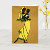 Vrouwen van Afrika wenskaart Kaart (Gele Bloem)