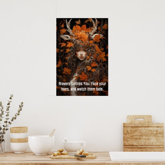 Vrouwen van de bossen: Dapperheid Gezicht op je an Poster (Keuken)