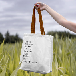 Vrouwen van de Schrift Vrouwelijke Schattigee Typo Tote Bag