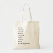 Vrouwen van de Schrift Vrouwelijke Schattigee Typo Tote Bag (Voorkant)