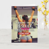 Vrouwen van Gym Workout Motivational Kaart (Gele Bloem)