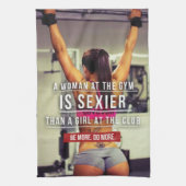 Vrouwen van Gym Workout Motivational Theedoek (Verticaal)