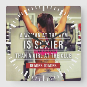 Vrouwen van Gym Workout Motivational Vierkante Klok