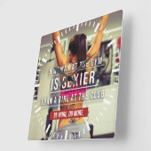 Vrouwen van Gym Workout Motivational Vierkante Klok (Hoek)