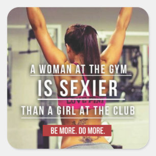 Vrouwen van Gym Workout Motivational Vierkante Sticker