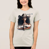 Vrouwen van kleur en Nashville muziek Tri-Blend Shirt (Voorkant)