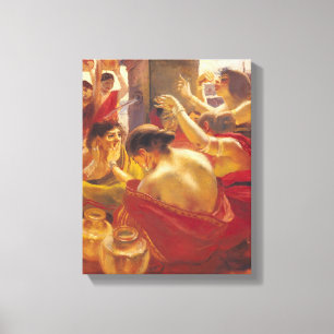 Vrouwen van Madura in een fontein Canvas Afdruk