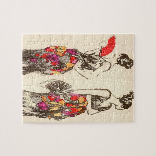  vrouwen van Mode met lentesponnen Legpuzzel (Horizontaal)