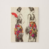  vrouwen van Mode met lentesponnen Legpuzzel (Verticaal)