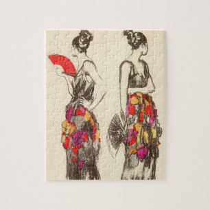 vrouwen van Mode met lentesponnen Legpuzzel