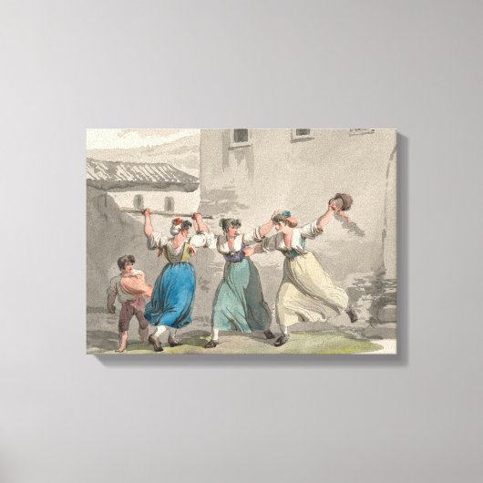 Vrouwen vechten in Rome, Italië (historische scène Canvas Afdruk (Voorkant)