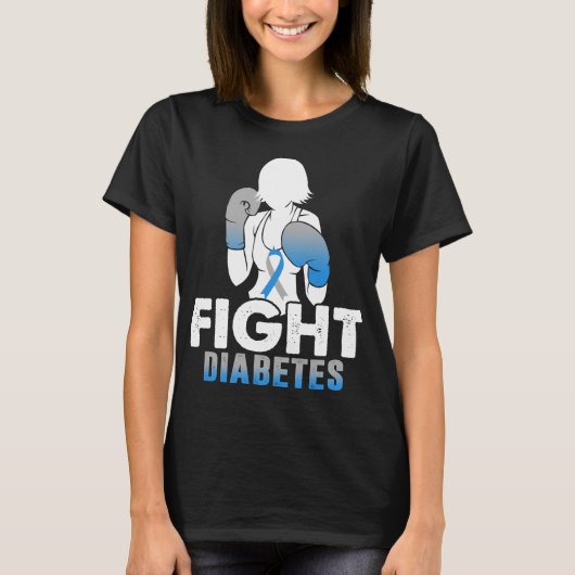 vrouwen vechten tegen diabetes t1d t2d krijger moe t-shirt (Voorkant)
