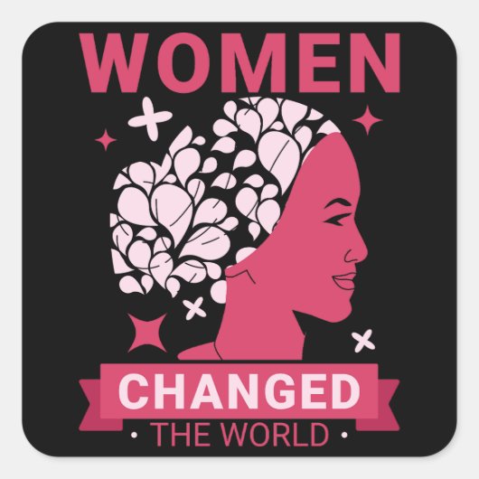 Vrouwen veranderden de wereldfeministe vierkante sticker (Voorkant)