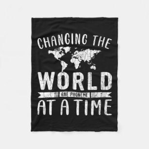 Vrouwen veranderen de wereld grappige dyslexie fleece deken