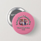 Vrouwen veranderen werelden. Internationale Vrouwe Ronde Button 5,7 Cm (Voorkant /achterkant)