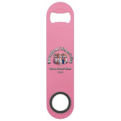 Vrouwen veranderen werelden. Internationale Vrouwe Speed Flessenopener (Achterkant)