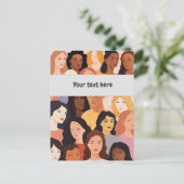 Vrouwen verenigde menigte vergadering briefkaart (Staand voorkant)